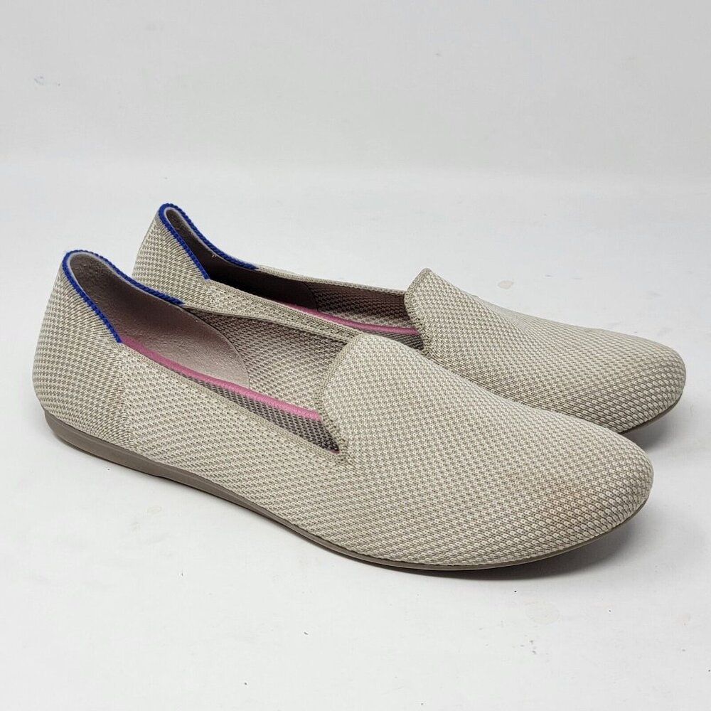Rothy's Women's Size 6.5 Light Beige The Double Stitch Round Toe‎ Loafer Shoes